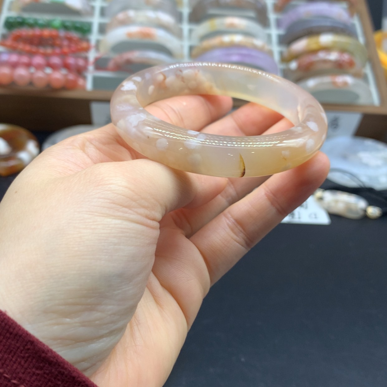 【闪购商品】玛瑙/玉髓手镯未镶嵌糯*米