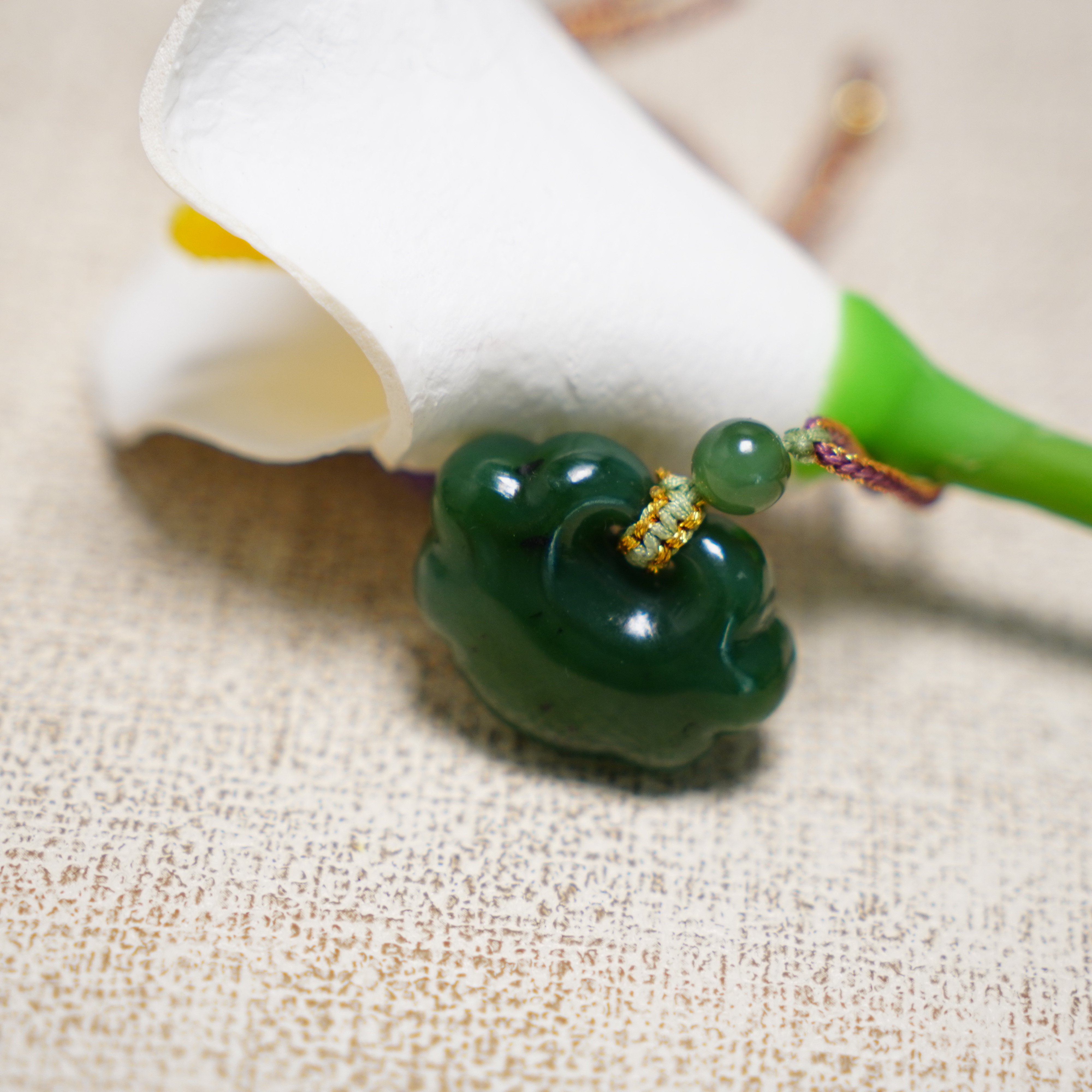 【一诺】· 和田玉如意锁吊坠挂坠。