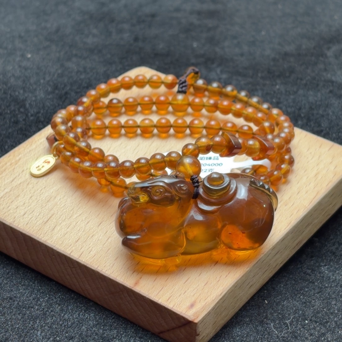 琥珀未镶嵌珠宝奇石马上有钱套链