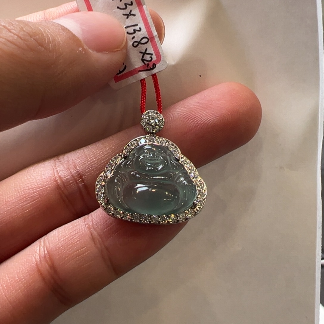 翡翠银S925镶嵌吊坠(不含链)