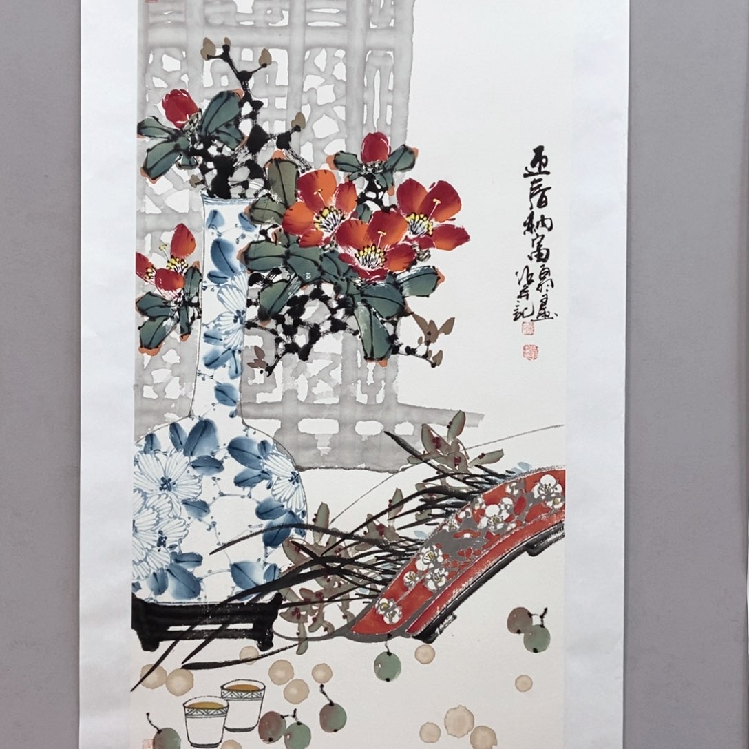 国画陈党明三尺真人真品