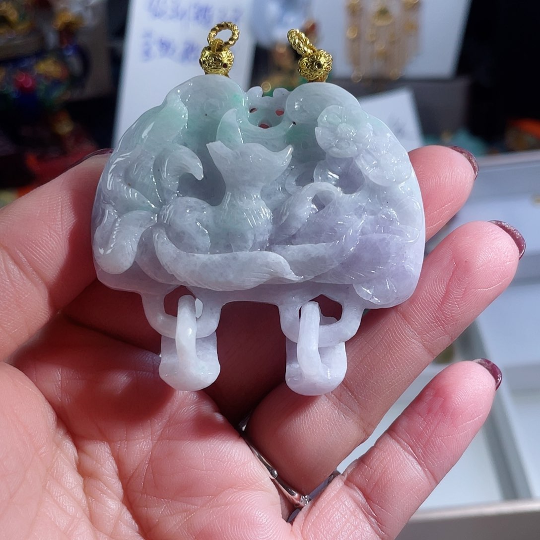 翡翠颈饰未镶嵌翡翠狐狐吊