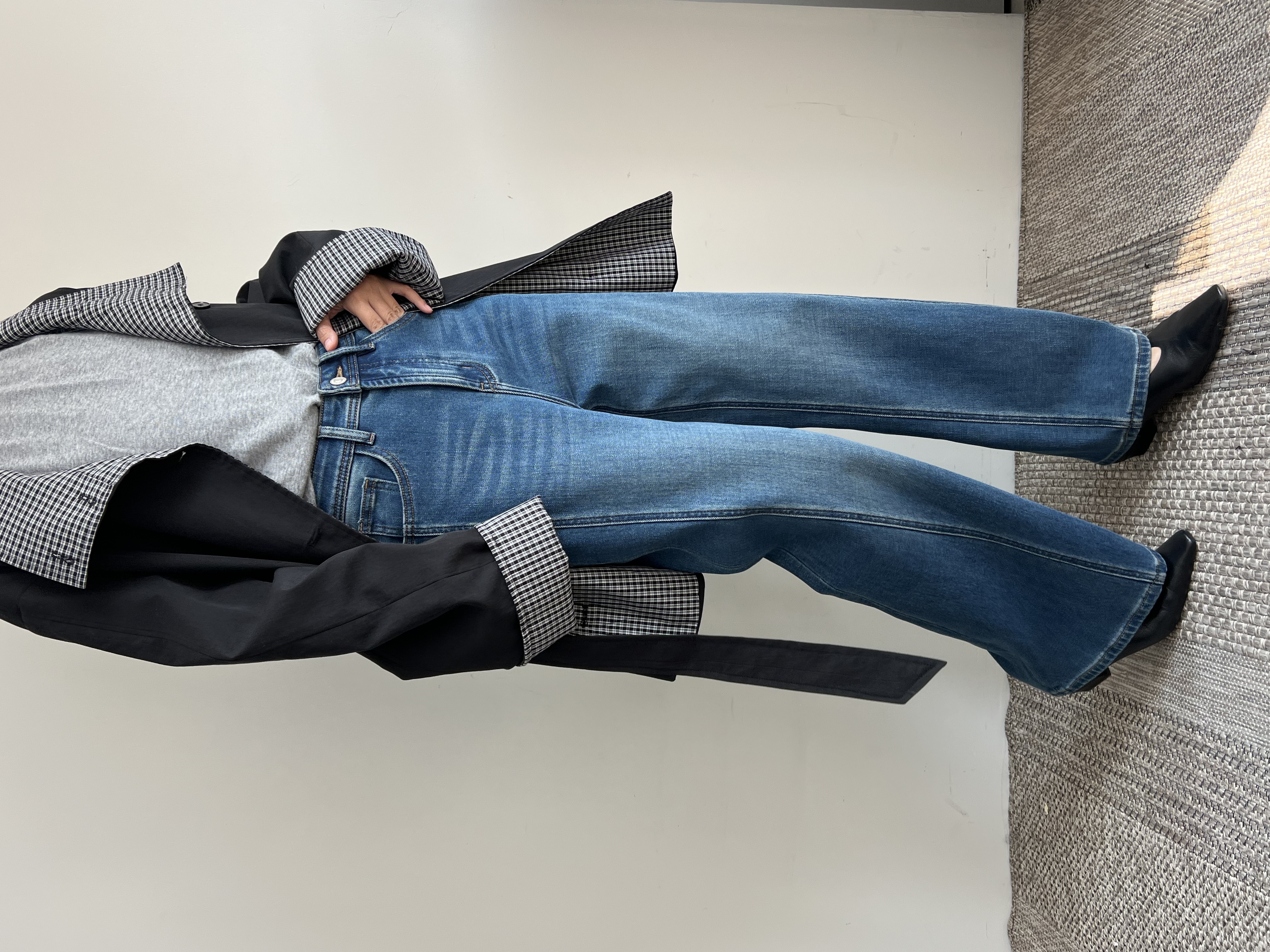 韩系四面弹加厚冬款百搭牛仔裤长裤