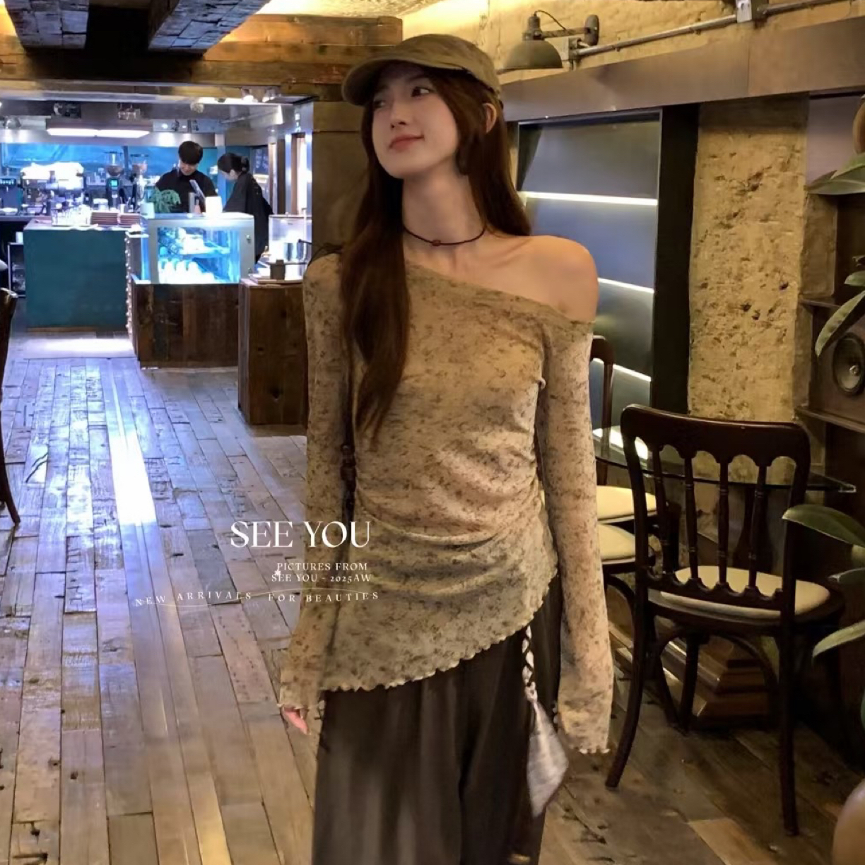 碎花扎染美拉德风长袖T恤