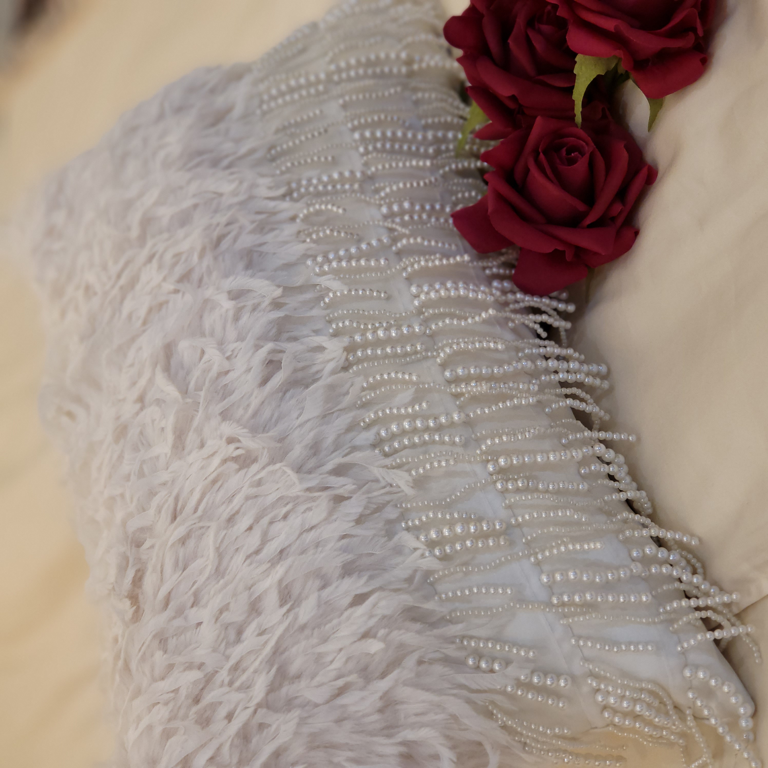 小冲冲【珍珠羽毛抱枕】法式羽毛抱枕/客厅沙发靠枕/床靠枕