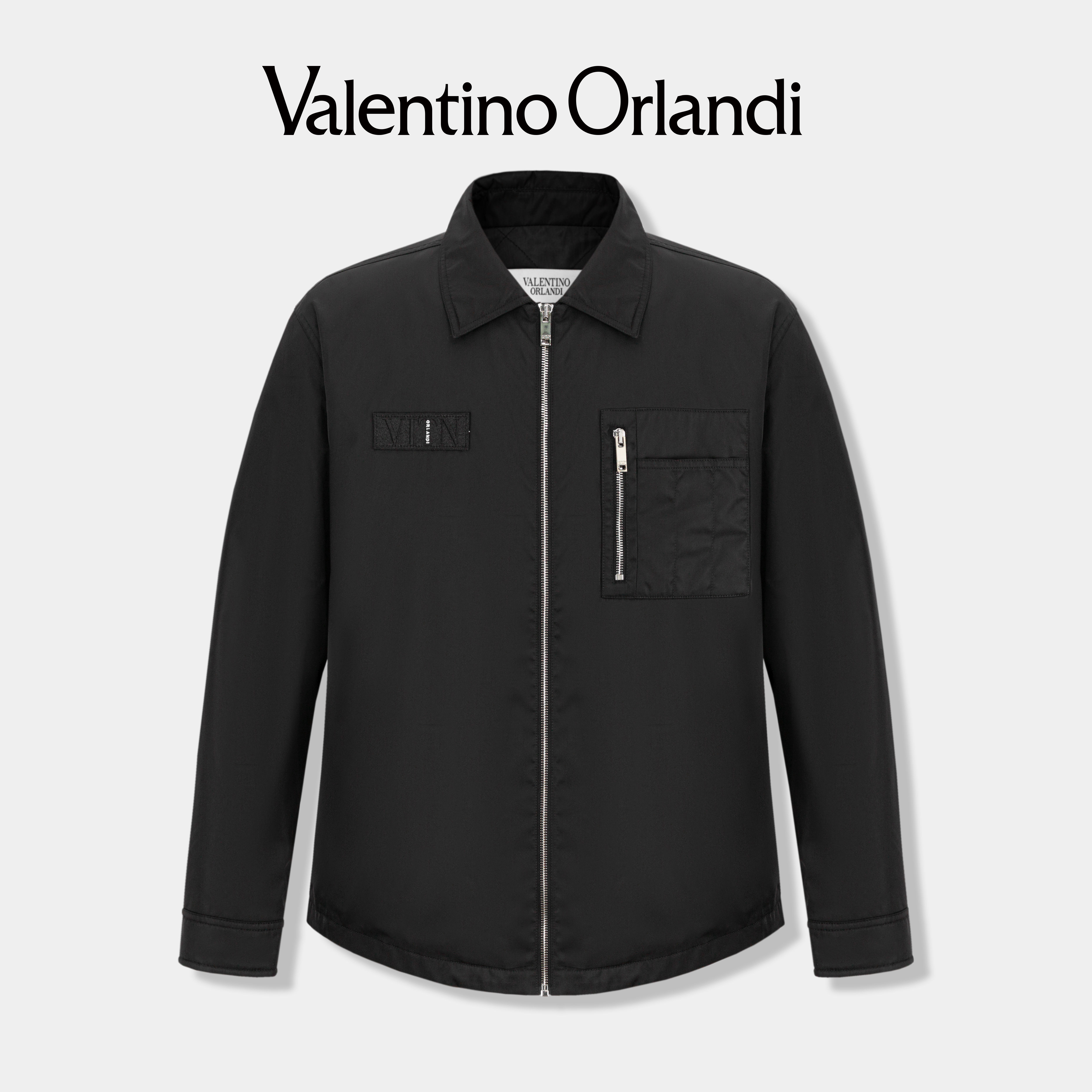 Valentino orlandi男士秋冬B版时尚休闲净版简约轻薄棉服夹克外套
