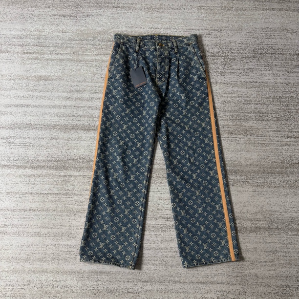未使用 LouisVuitton/路易威登 SS25满印Logo牛仔裤/29码/8509