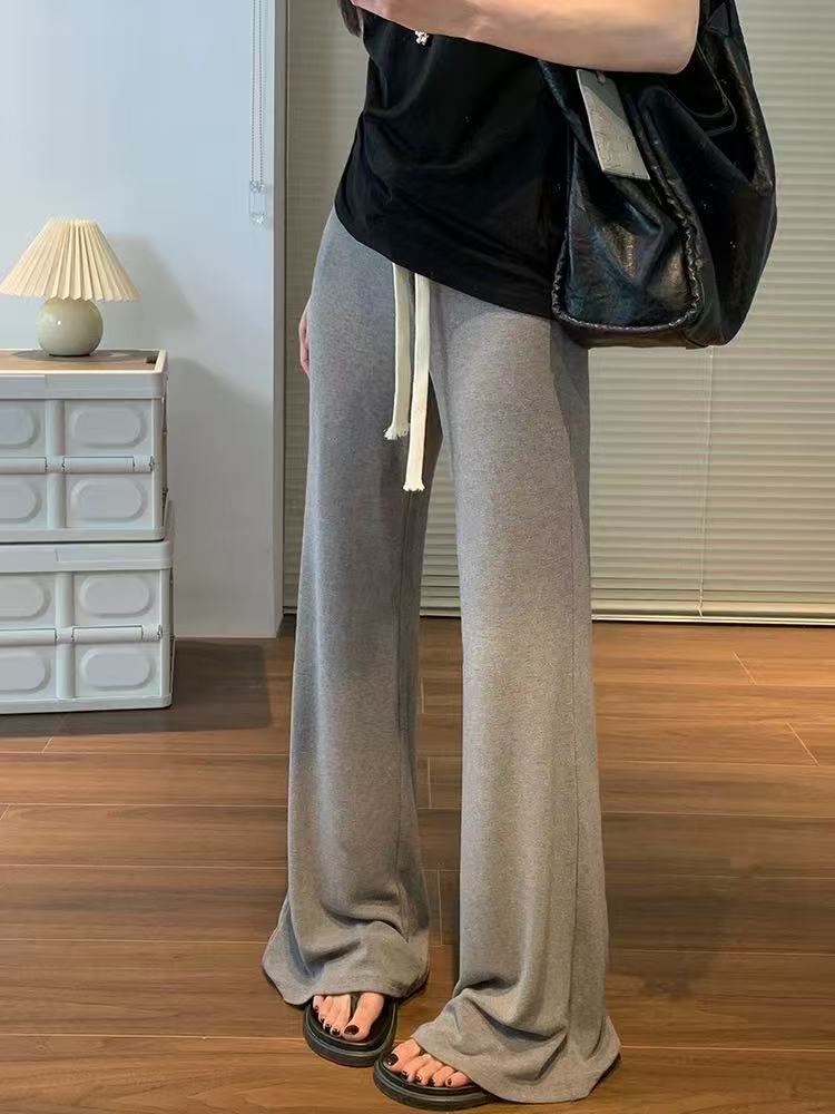 3933  女夏薄款凉感遛弯裤抽绳运动卫裤显瘦垂坠感裤