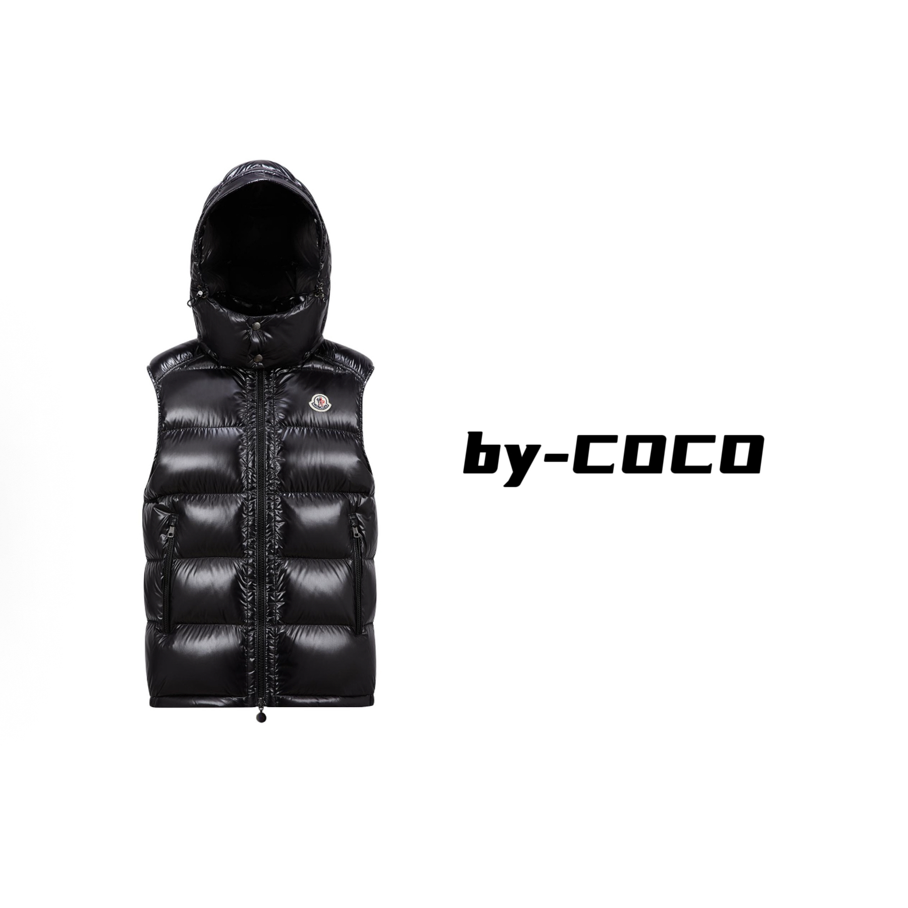 BYCOCO专属25新款保暖短款双向拉链可拆卸帽羽绒  马甲