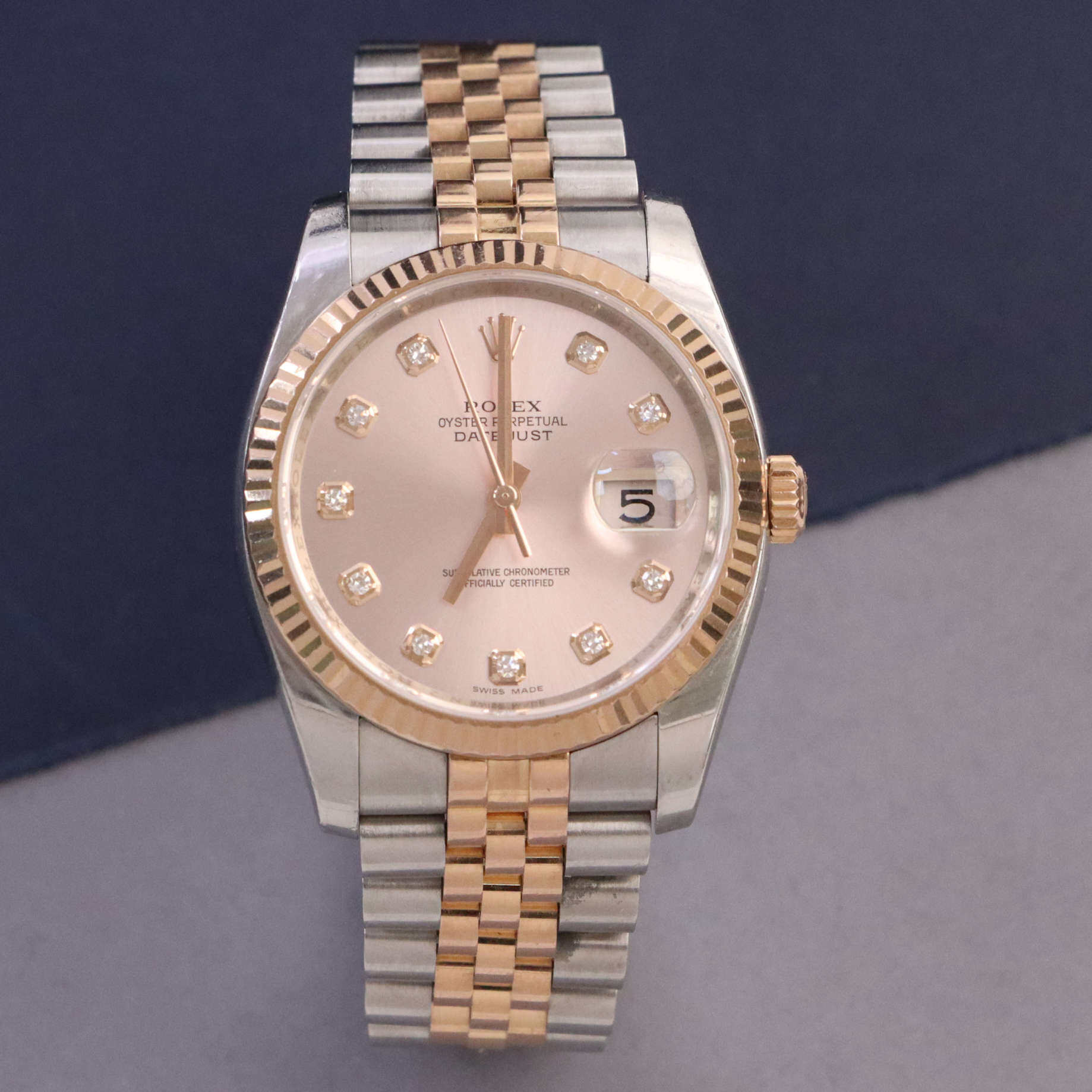 95新 Rolex/劳力士 日志系列116231粉盘镶钻纪念型表带BC1470669 