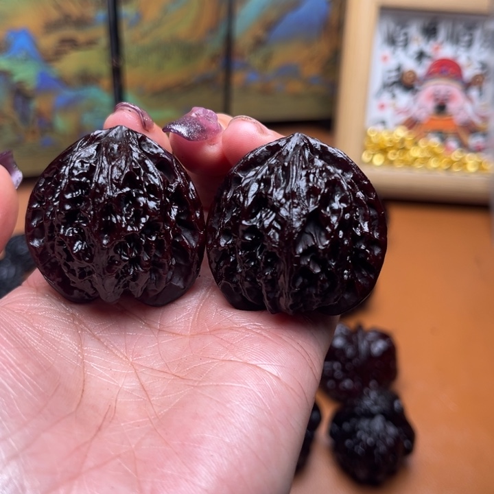 核桃地闷文玩手把件宫灯 37 尺 121