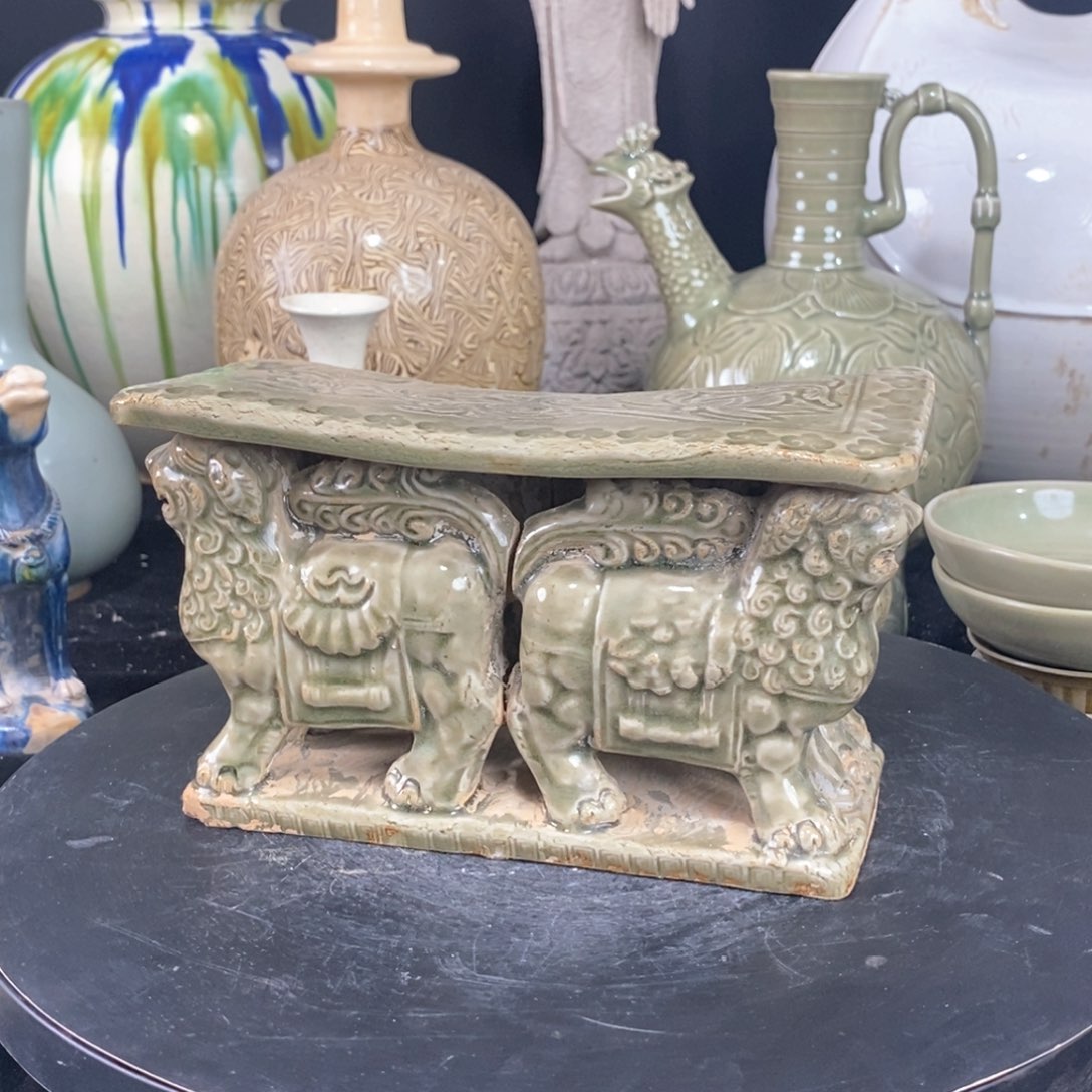 摆件耀州窑瓷枕瓷器