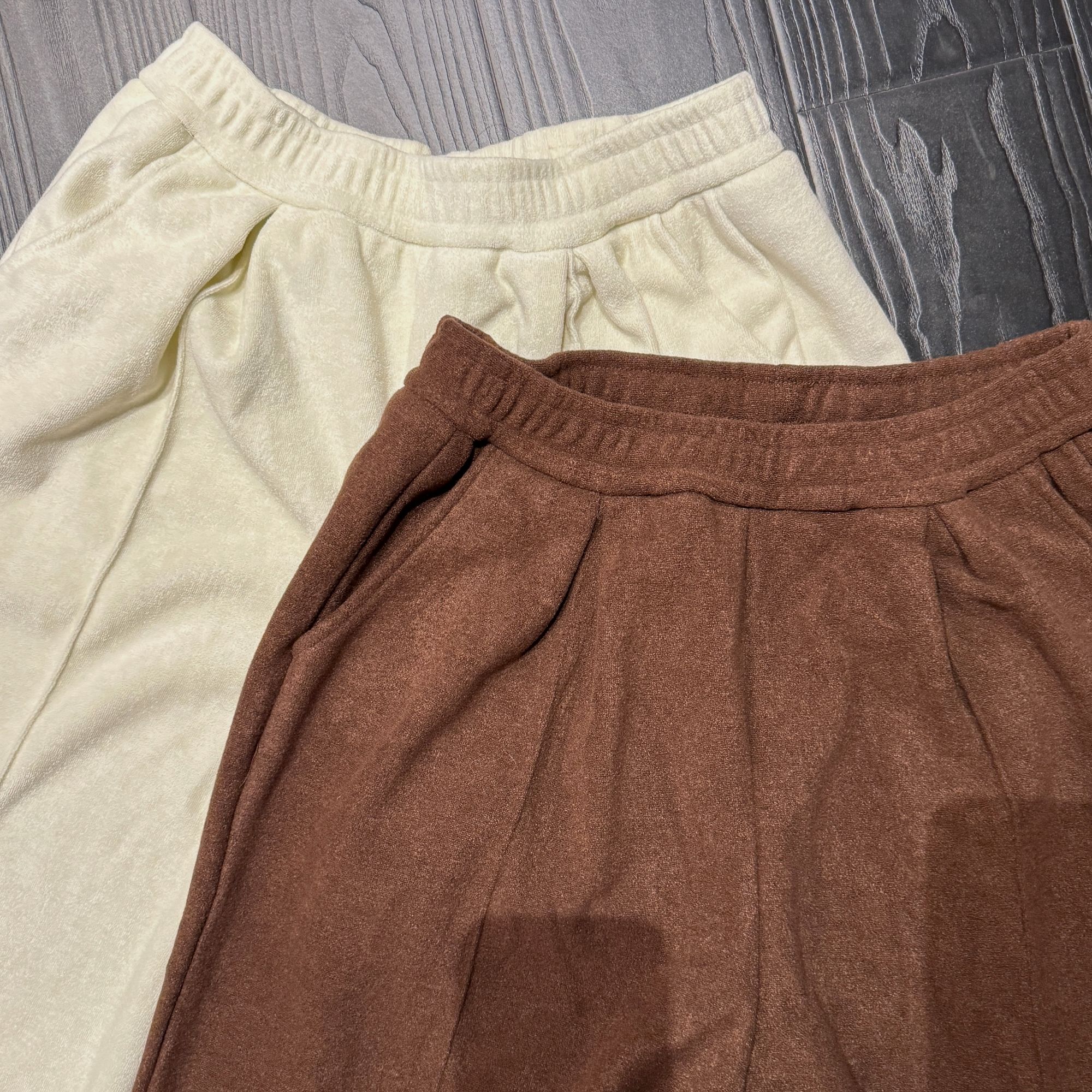 泡泡 Studio 【焦糖】加绒加厚 冬季百搭宽松高腰显瘦阔腿裤