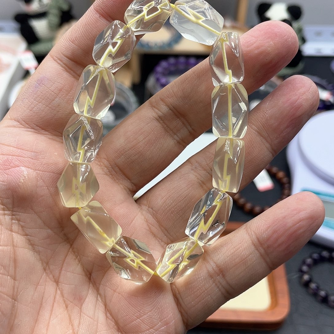 水晶手链未镶嵌柠檬黄随行