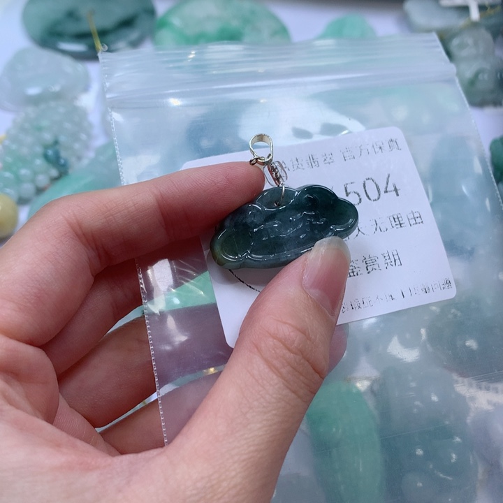 颈饰银S925镶嵌翡翠翡翠