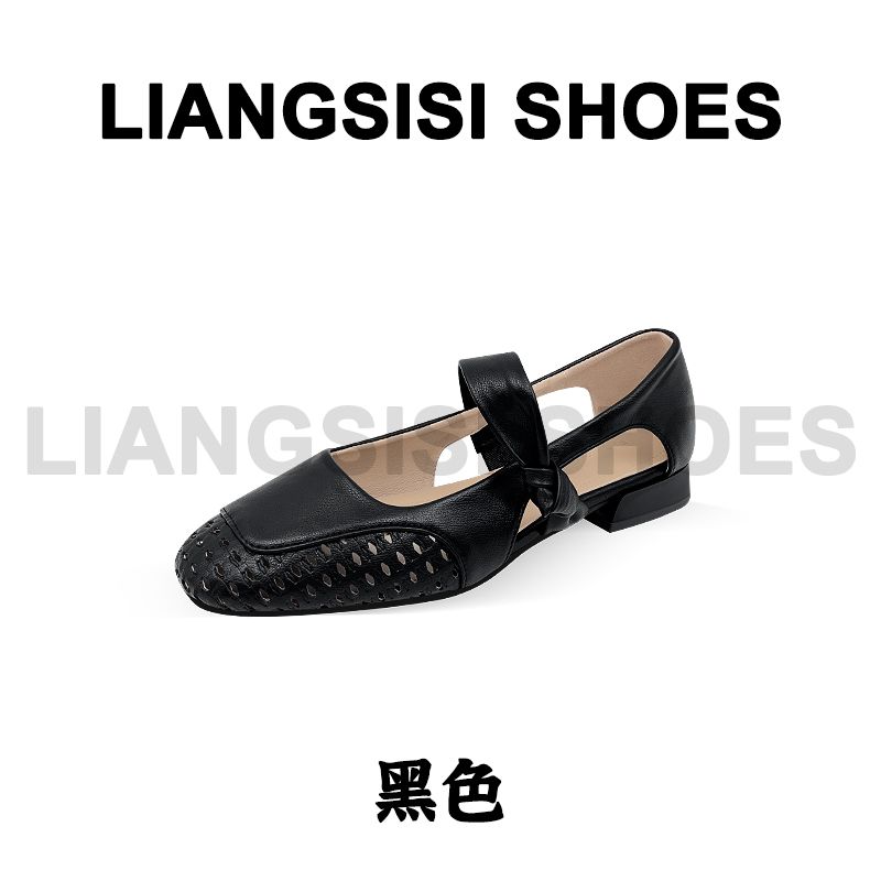 P梁思思SHOES新款包头镂空透气凉鞋单鞋-65