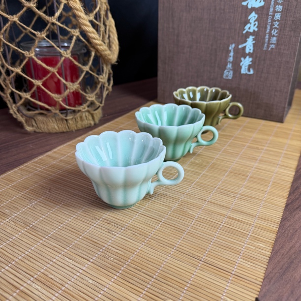 小米茶器 佛手花瓣咖啡杯主人杯陶瓷单杯家用喝茶功夫茶杯