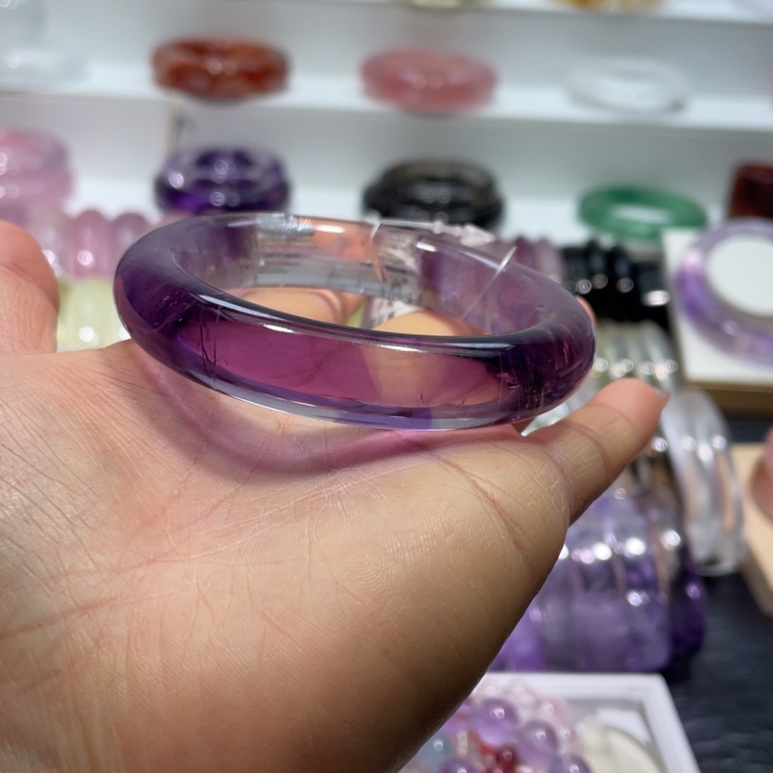 水晶手镯53圈口25号未镶嵌