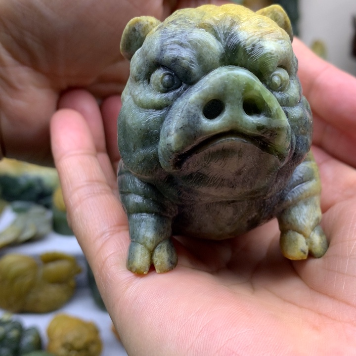 【闪购商品】岫岩河磨玉（透闪石质玉）手把未镶嵌独***关