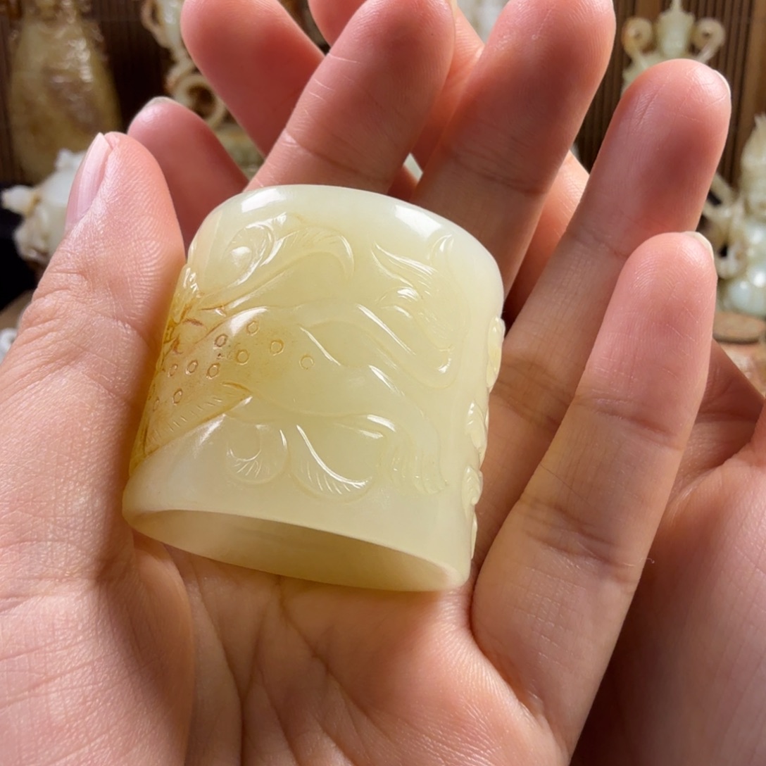 和田玉扳指各家蓝**烟