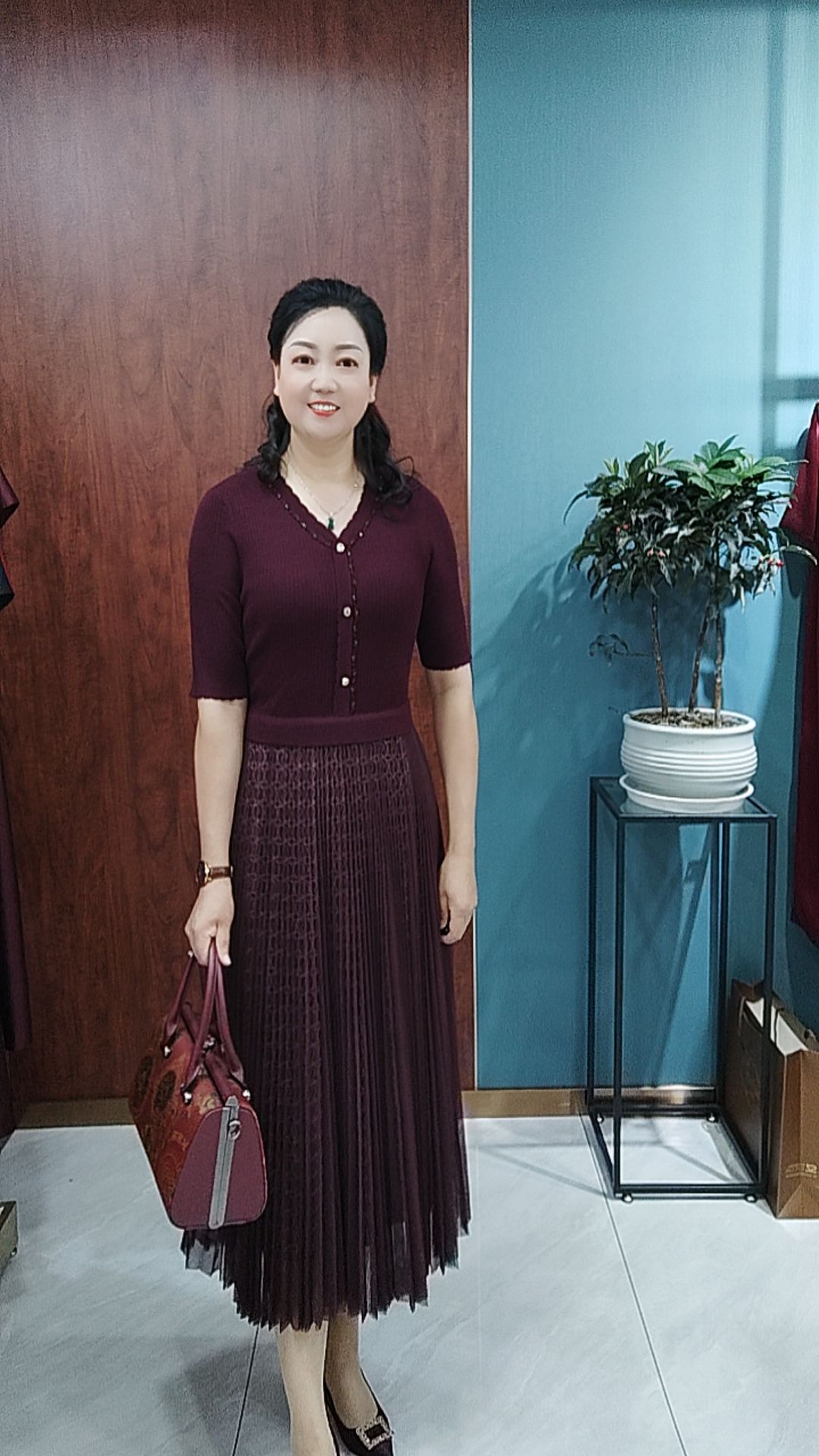 复古优雅立体压褶裙摆时尚百搭