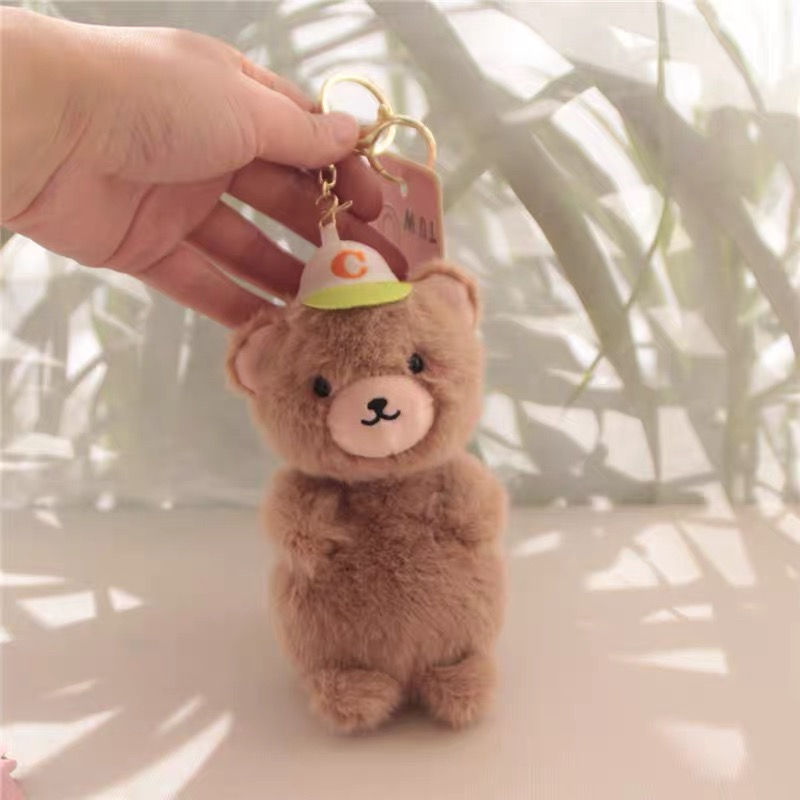 乐天心晴可爱小熊，赠送90元心理健康服务包创意动物钥匙扣挂饰
