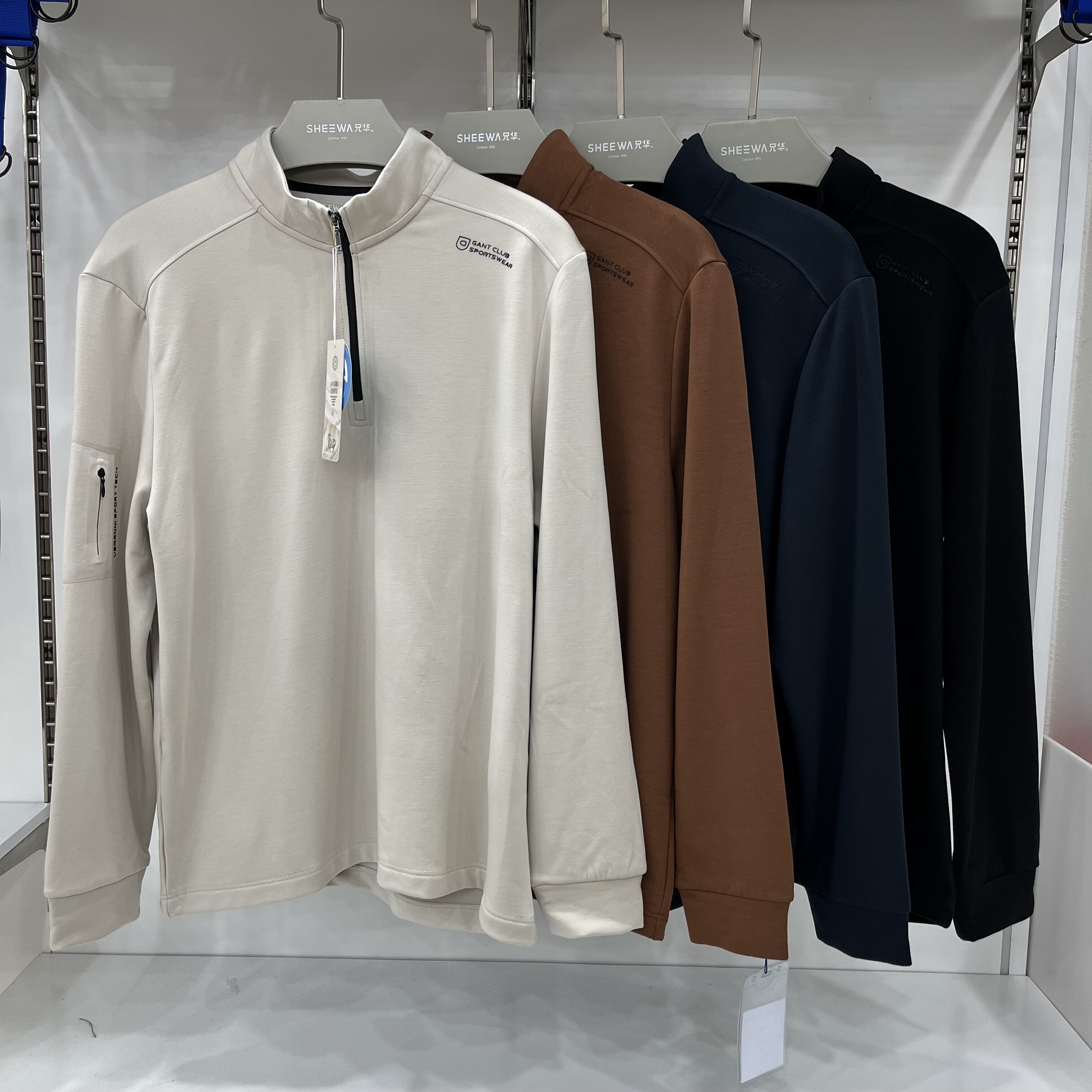 兄华男士秋冬羊毛拉链舒服搭打底衫立领卫衣t恤内搭外穿加厚98863