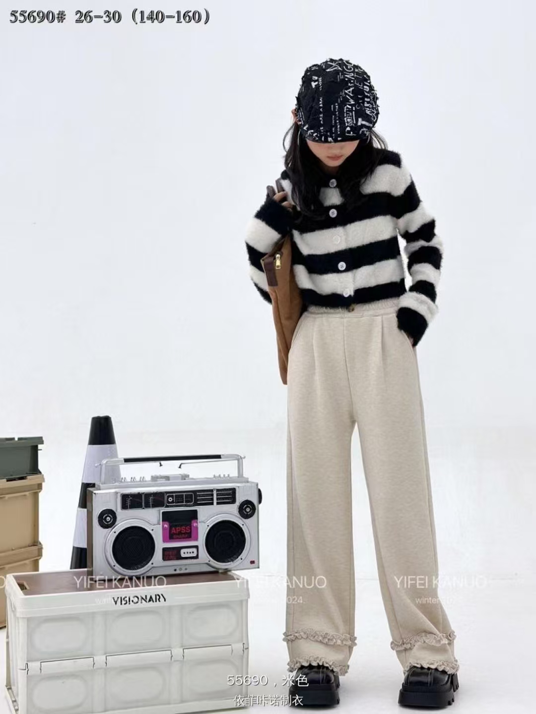 【一体绒】儿童冬季加绒保暖休闲裤55690