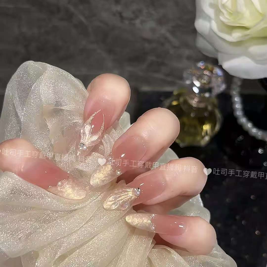 【人鱼故事】  穿戴美甲纯手工猫眼美甲Z