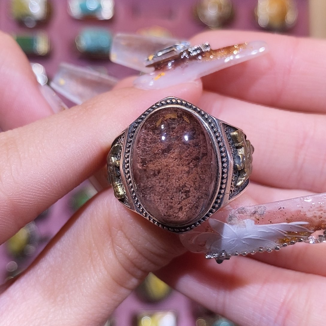 水晶戒指银S925镶嵌m*啦戒指