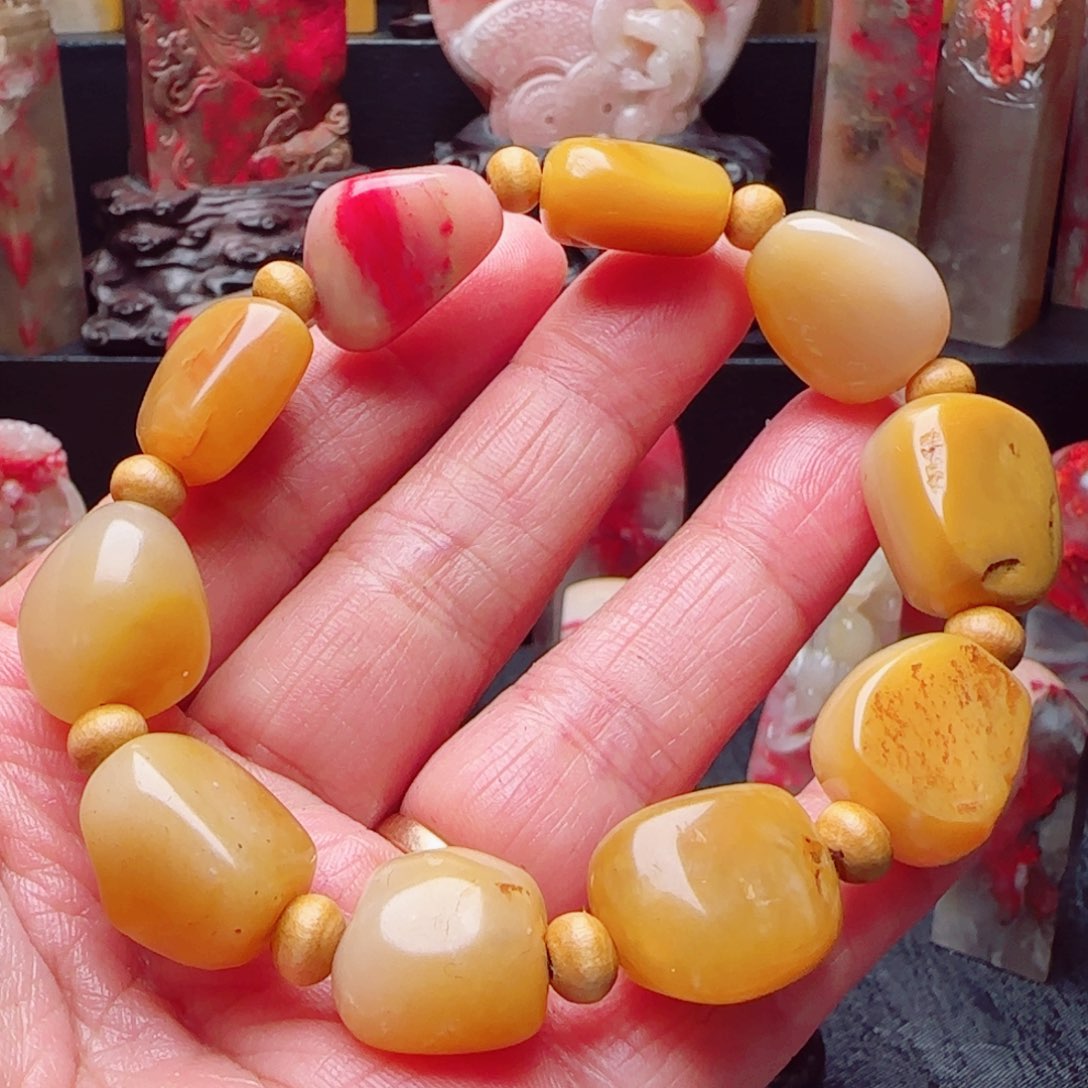 昌化石田黄石手串