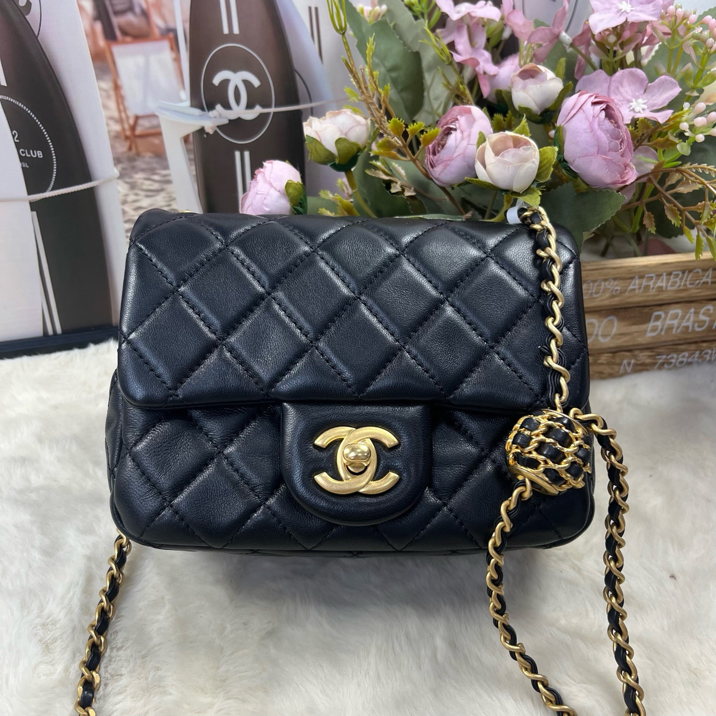 99新 Chanel/香奈儿 22s黑金核桃金球方胖子（22芯片）
