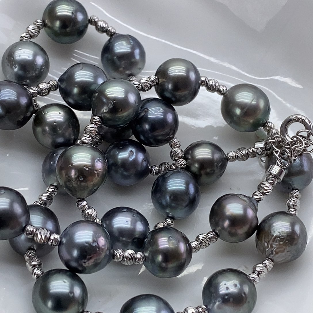 银S925镶嵌海水珍珠项链