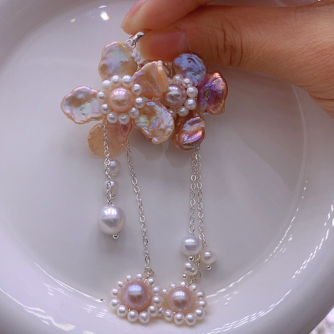 淡水珍珠耳饰未镶嵌吊坠