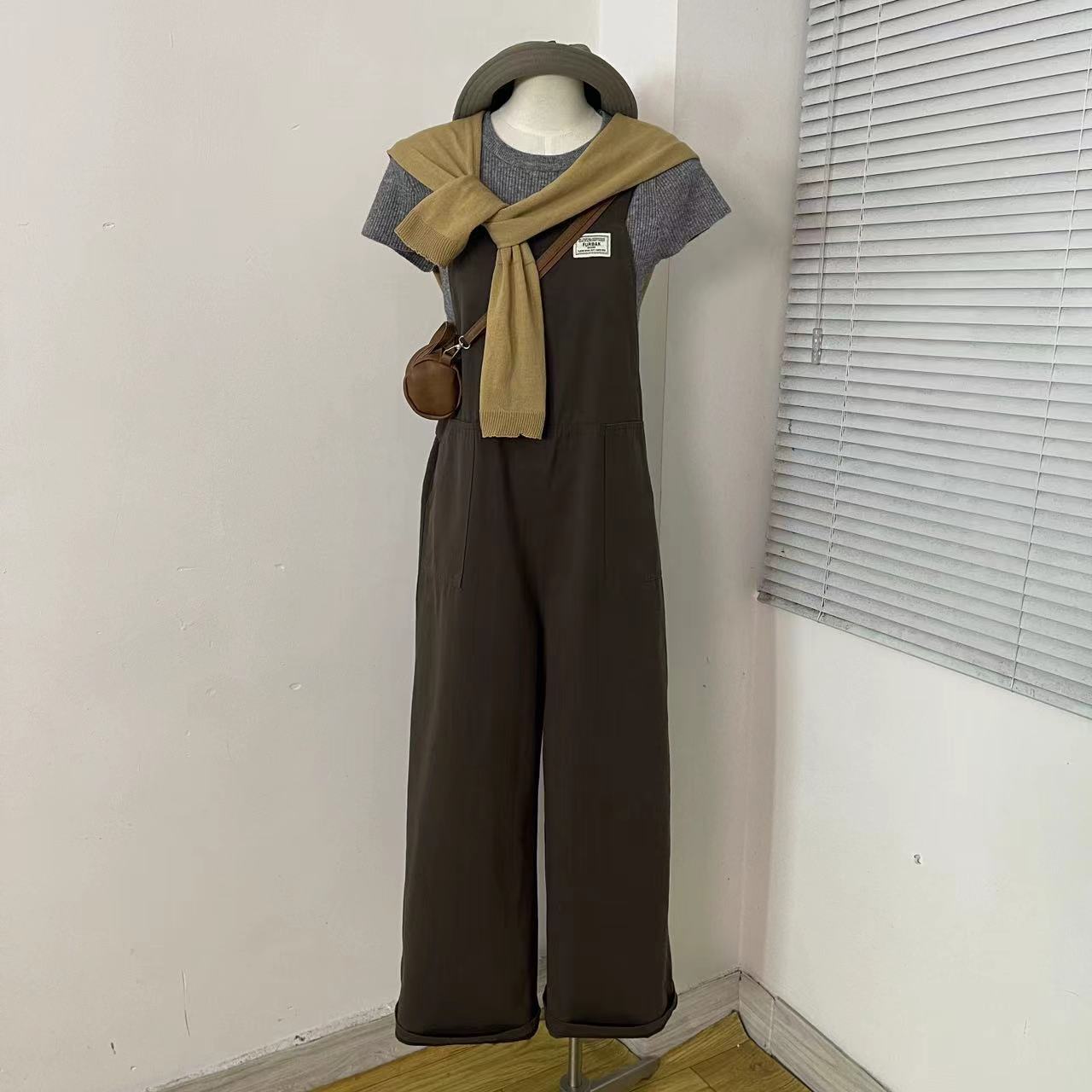 LIIE选女装 韩国东大门新款韩版宽松显瘦百搭时尚连体洗水棉裤女