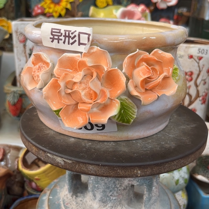紫砂花盆粗陶材质多肉花盆