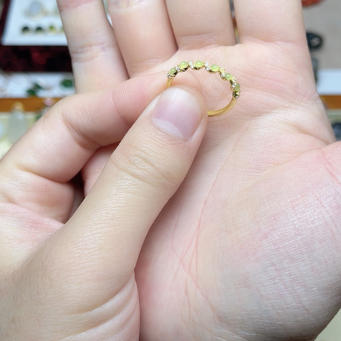 和田玉银S925镶嵌戒指06