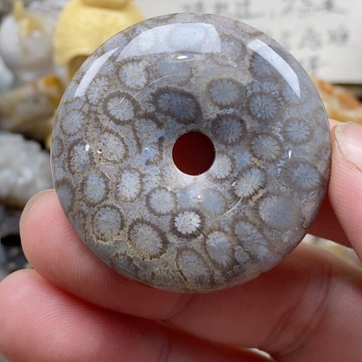 颈饰未镶嵌硅化珊瑚（珊瑚玉）