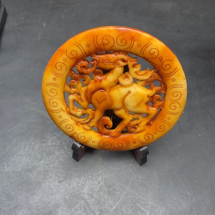 把件白玉菩提摆件