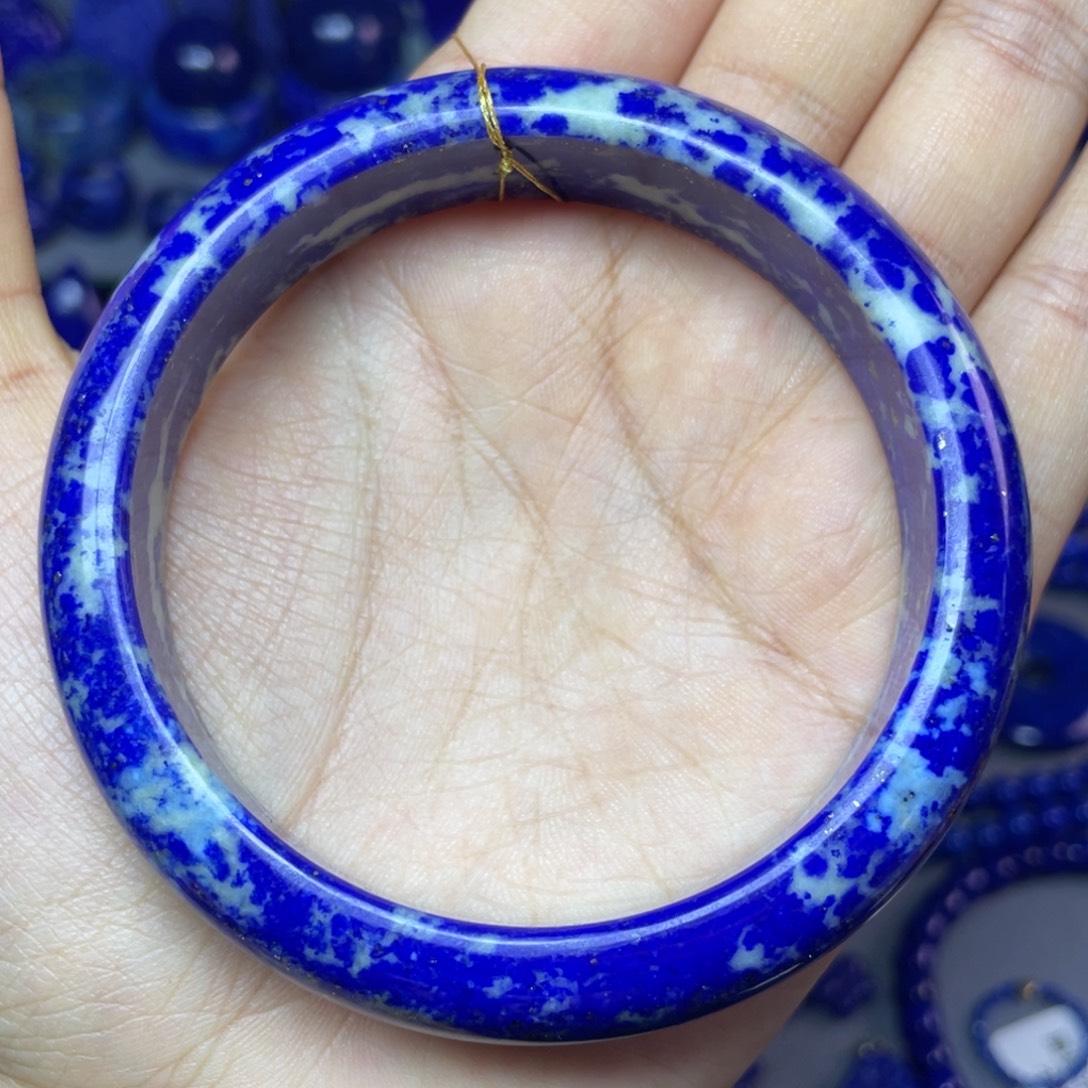 青金石未镶嵌60mm内径青花瓷手镯