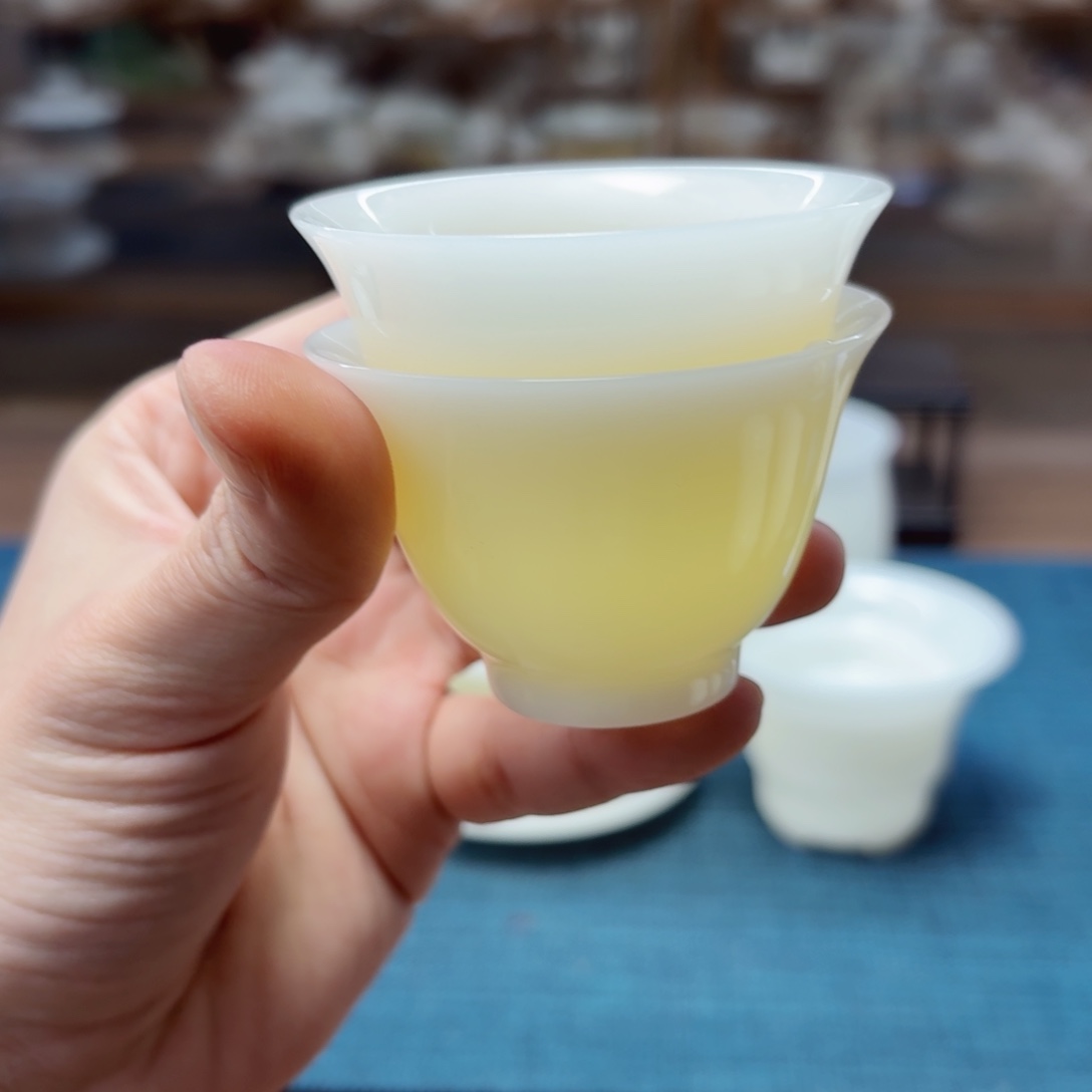 璞玉冰种玉瓷茶具