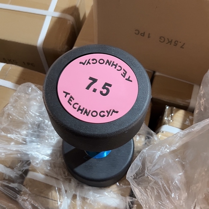 全新纯钢泰诺哑铃7.5公斤一对粉色