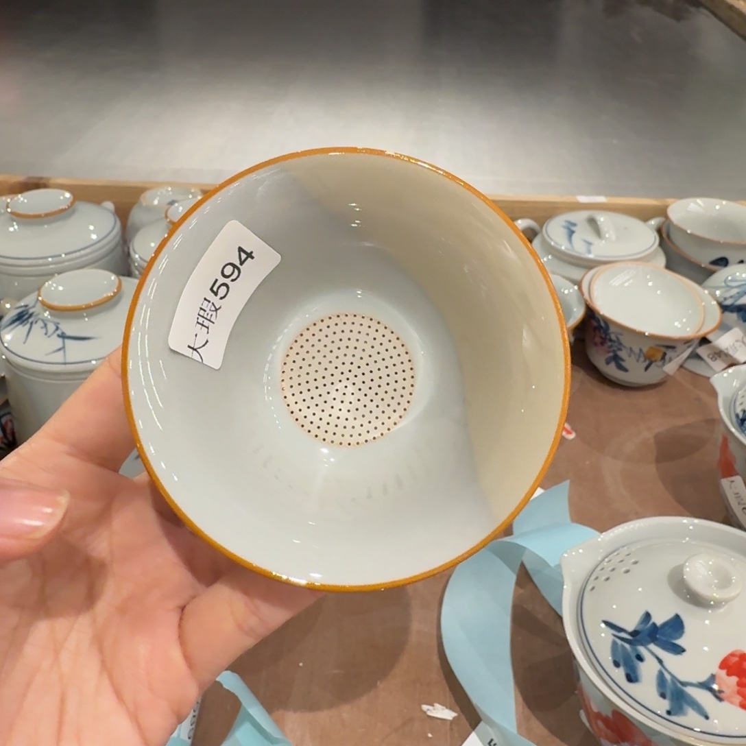 釉下手绘茶具微瑕