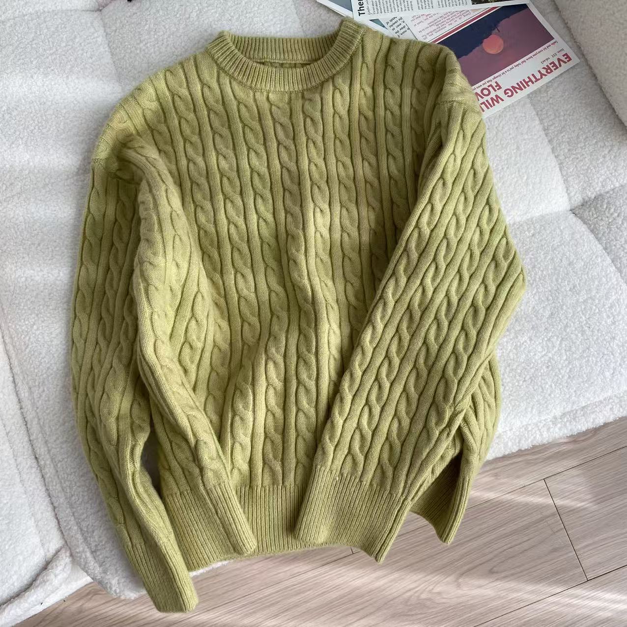 Y569-套头款圆领秋季针织纯色毛针织衫高领毛长袖百搭时尚