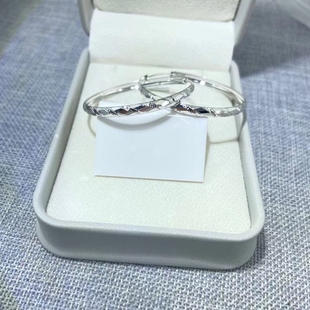 PT950 铂金耳饰  简约时尚耳圈 内径约40mm面宽约3.2mm  S 29007