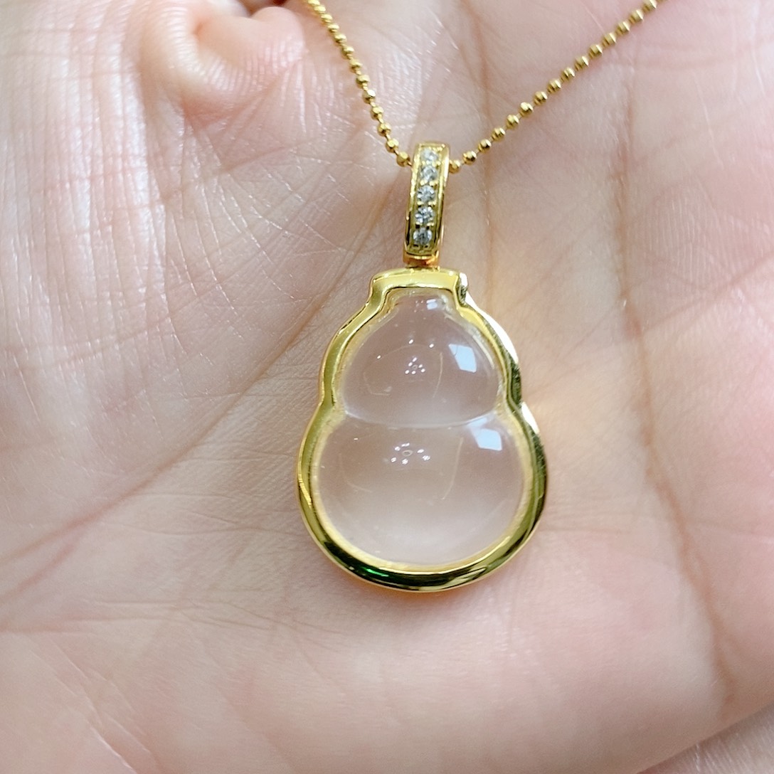 石英质玉吊坠(赠链)银S925镶嵌