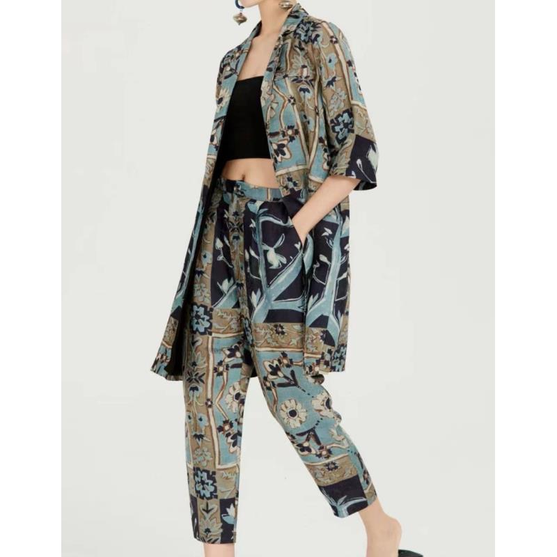 花卉色块时尚套装5806