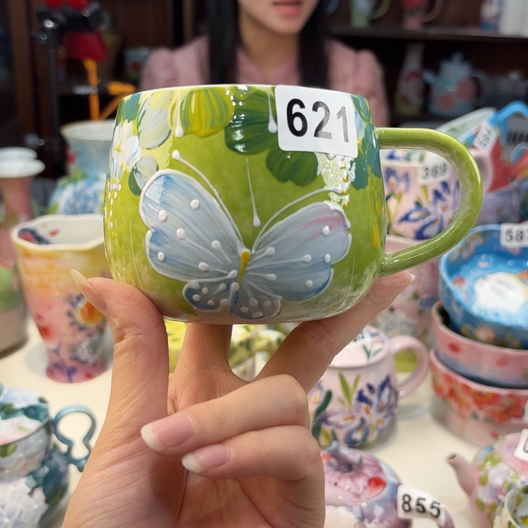 瓷片景德镇手绘高温釉下彩陶瓷茶具