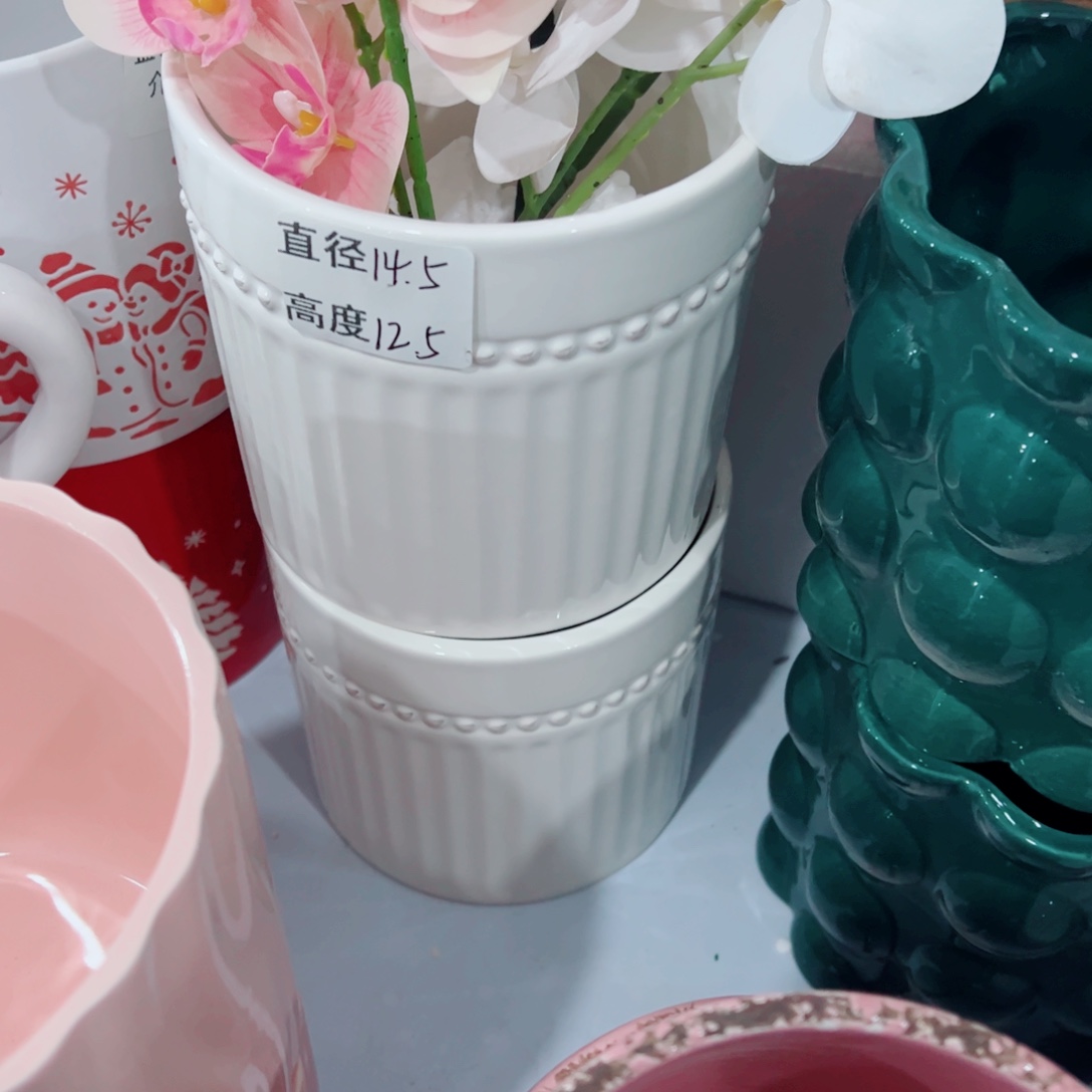 有孔，陶瓷花盆满10米包邮发货