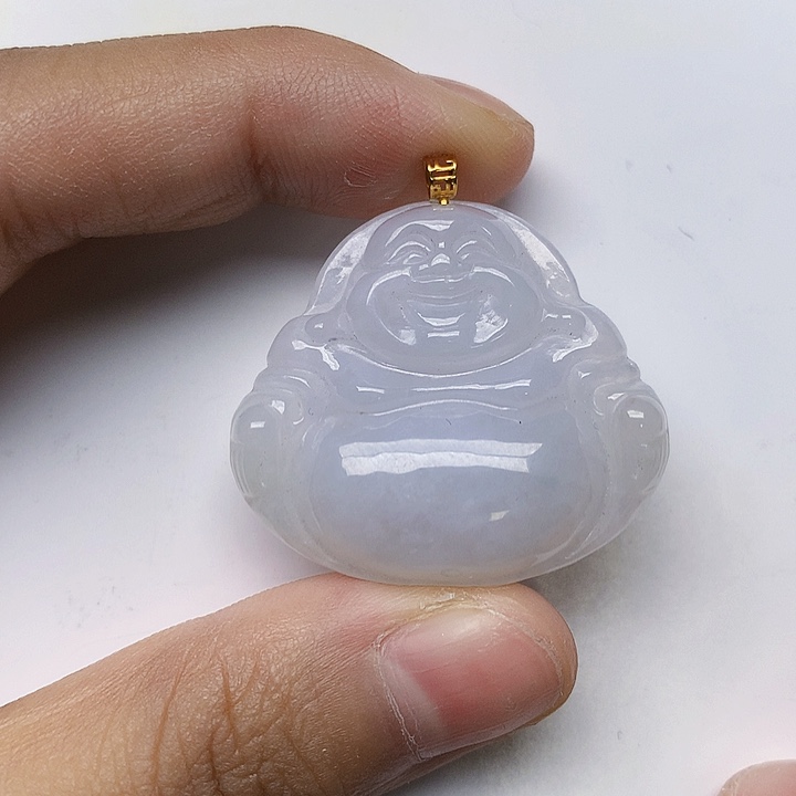 颈饰18K金镶嵌翡翠天然翡翠